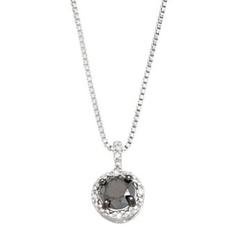 HDI Sterling Silver 1/2 Carat T.W. Diamond Halo Pendant Necklace