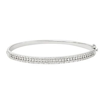 HDI Sterling Silver 1/2 Carat T.W. Diamond Bangle Bracelet