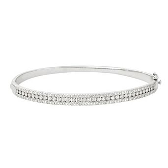 HDI Sterling Silver 1/2 Carat T.W. Diamond Bangle Bracelet