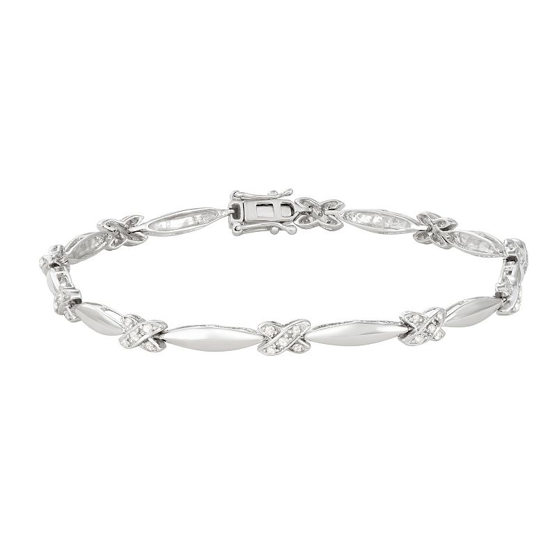 Sterling Silver 1/2 Carat T.W. Diamond Bracelet, Womens, Size: 7, White