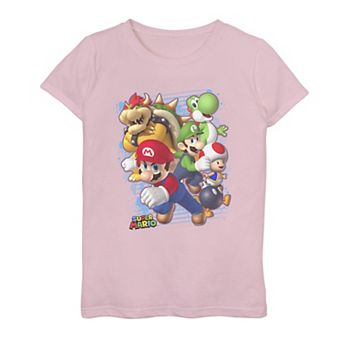 Girls 7-16 Nintendo Super Mario Luigi Bowser Paint Graphic Tee