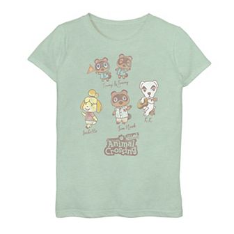 Girls 7-16 Animal Crossing New Horizons Group Shot Names Graphic Tee