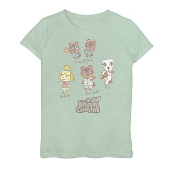 Girls 7-16 Animal Crossing New Horizons Group Shot Names Graphic Tee