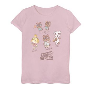 Girls 7-16 Animal Crossing New Horizons Group Shot Names Graphic Tee