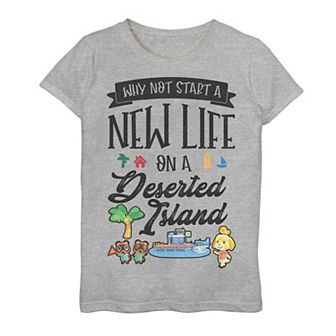 Girls 7-16 Animal Crossing New Horizons Why Not Start A New Life Graphic Tee