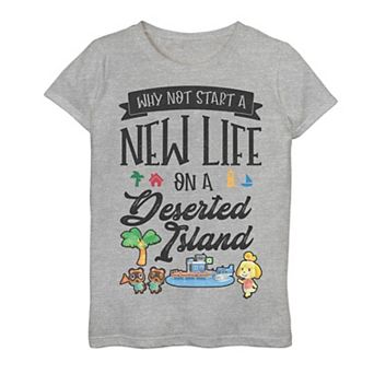 Girls 7-16 Animal Crossing New Horizons Why Not Start A New Life Graphic Tee