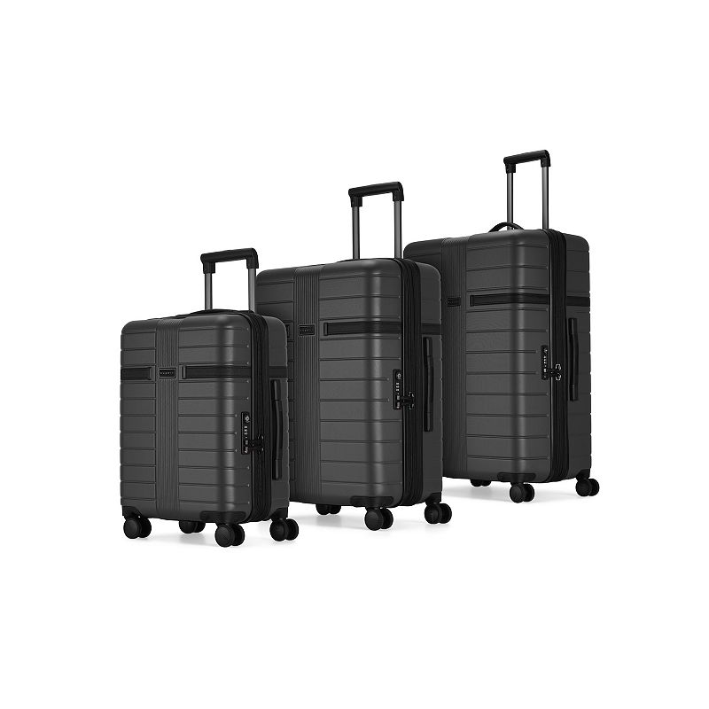 Bugatti Hamburg Hard Side 3-Piece Luggage Set, Grey, 3 Pc Set