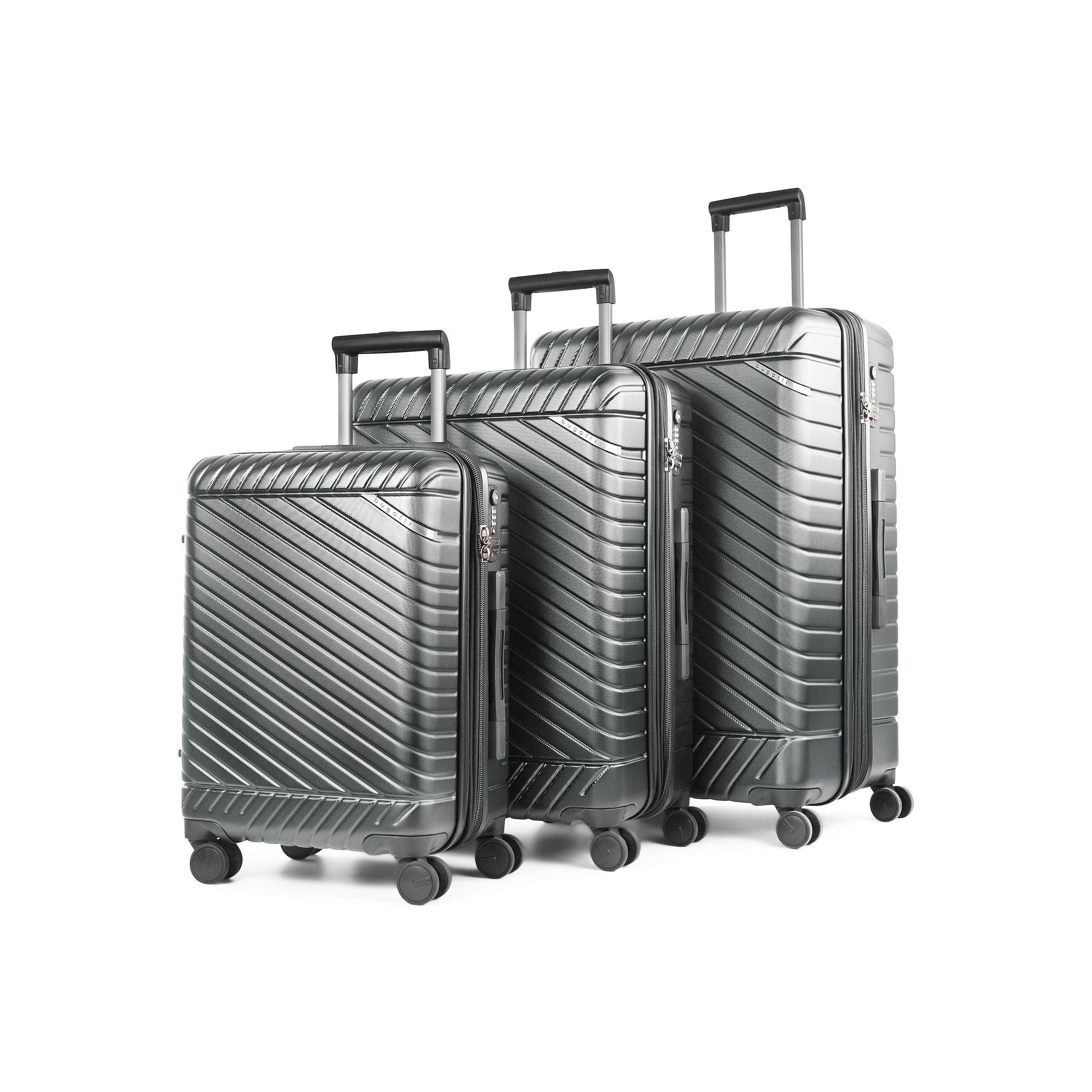 Bugatti Oslo Hardside 3-Piece Luggage Set, Silver