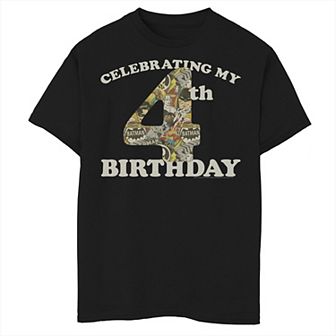 Boys 8-20 DC Comics Justice League 4th Birthday Logo Fill Graphic Tee