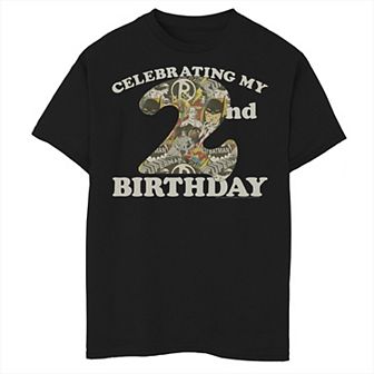 Boys 8-20 DC Comics Justice League 2nd Birthday Logo Fill Graphic Tee