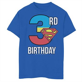 Boys 8-20 DC Comics Superman 3rd Birthday Logo Fill Graphic Tee