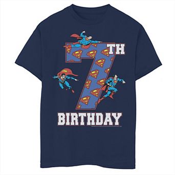 Boys 8-20 DC Comics Superman 7th Birthday Logo Fill Graphic Tee
