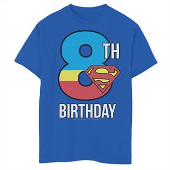 Boys 8-20 DC Comics Superman 8th Birthday Logo Fill Graphic Tee