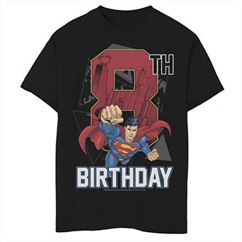 Boys 8-20 DC Comics Superman 8th Birthday City Fill Graphic Tee