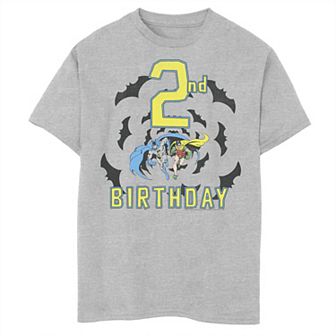 Boys 8-20 DC Comics Batman 2nd Birthday Heroes Graphic Tee