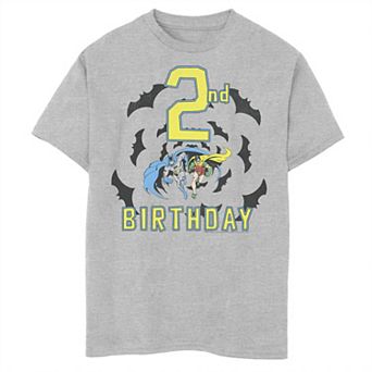 Boys 8-20 DC Comics Batman 2nd Birthday Heroes Graphic Tee