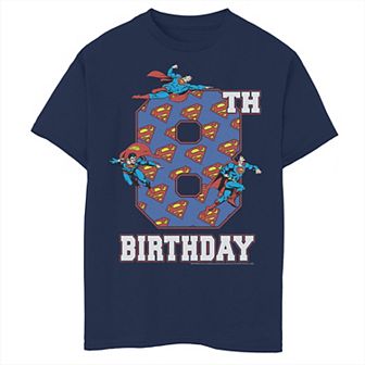 Boys 8-20 DC Comics Superman 8th Birthday Logo Fill Graphic Tee