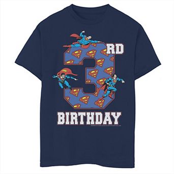 Boys 8-20 DC Comics Superman 3rd Birthday Logo Fill Graphic Tee