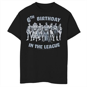 Boys 8-20 DC Comics Justice League 6th Birthday In The League Graphic Tee