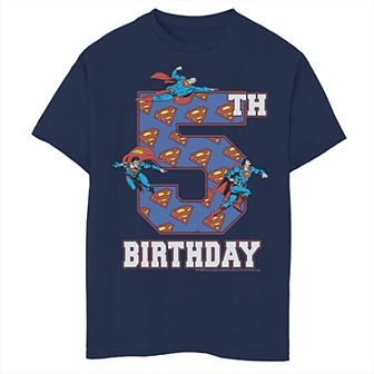 Boys 8-20 DC Comics Superman 5th Birthday Logo Fill Graphic Tee