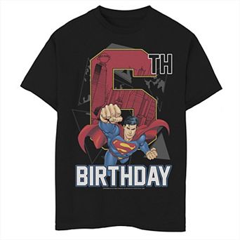 Boys 8-20 DC Comics Superman 6th Birthday City Fill Graphic Tee