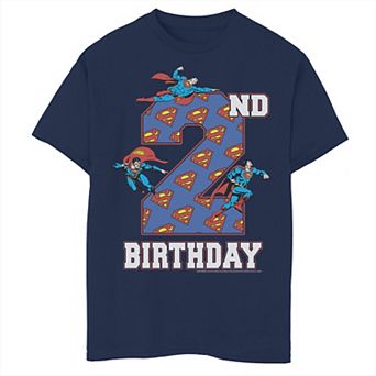 Boys 8-20 DC Comics Superman 2nd Birthday Logo Fill Graphic Tee