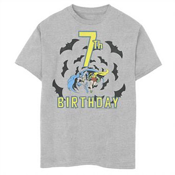 Boys 8-20 DC Comics Batman 7th Birthday Bats Graphic Tee