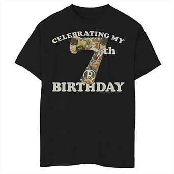 Boys 6-20 DC Comics Justice League 7th Birthday Logo Fill Graphic Tee
