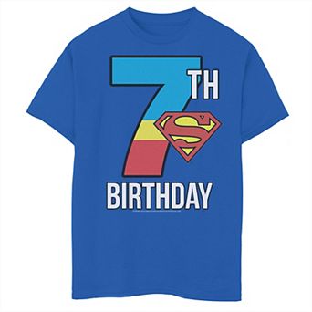 Boys 8-20 DC Comics Superman 7th Birthday Logo Fill Graphic Tee