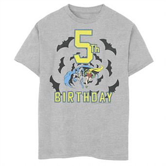 Boys 8-20 DC Comics Batman 5th Birthday Heroes Graphic Tee