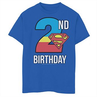 Boys 8-20 DC Comics Superman 2nd Birthday Logo Fill Graphic Tee