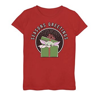 Girls 7-16 Star Wars The Mandalorian The Child aka Baby Yoda Seasons Greetings Graphic Tee