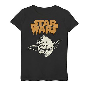 Girls 7-16 Star Wars Yoda Dripping Ooze Logo Halloween Graphic Tee