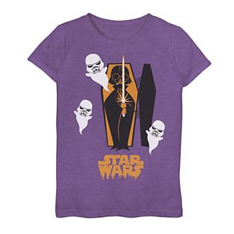 Girls 7-16 Star Wars Vader Coffin & Trooper Ghosts Graphic Tee