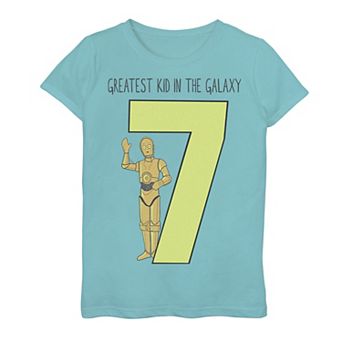 Girls 7-16 Star Wars C-3PO Greatest Seventh Birthday Graphic Tee