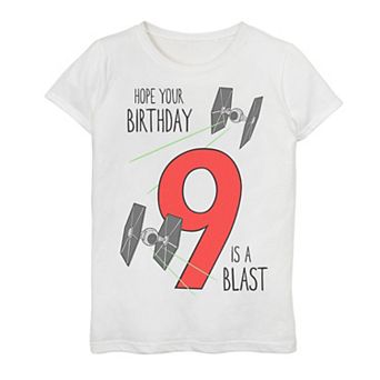 Girls 7-16 Star Wars Tie Fighter Blast Ninth Birthday Graphic Tee