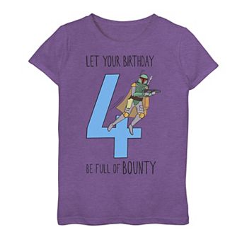 Girls 7-16 Star Wars Boba Flying Fourth Birthday Graphic Tee