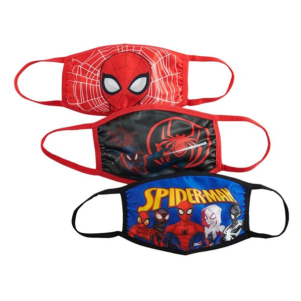 Kids Marvel Spiderman Washable Cloth Face Mask 3 Pack