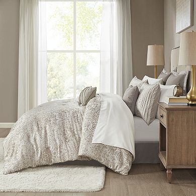 Madison Park Maisie 12-Piece Jacquard Complete Comforter Set with Bed Sheet Set and Throw Pillow