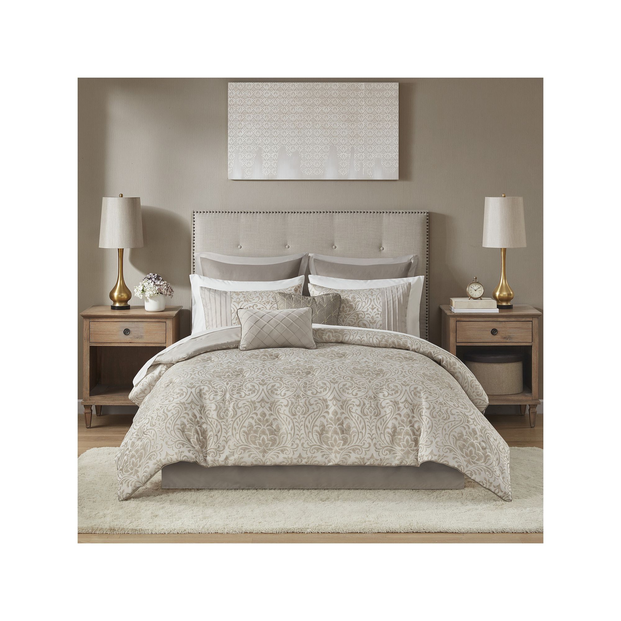 Madison Park Maisie 12-Piece Jacquard Complete Comforter Set with Bed Sheet