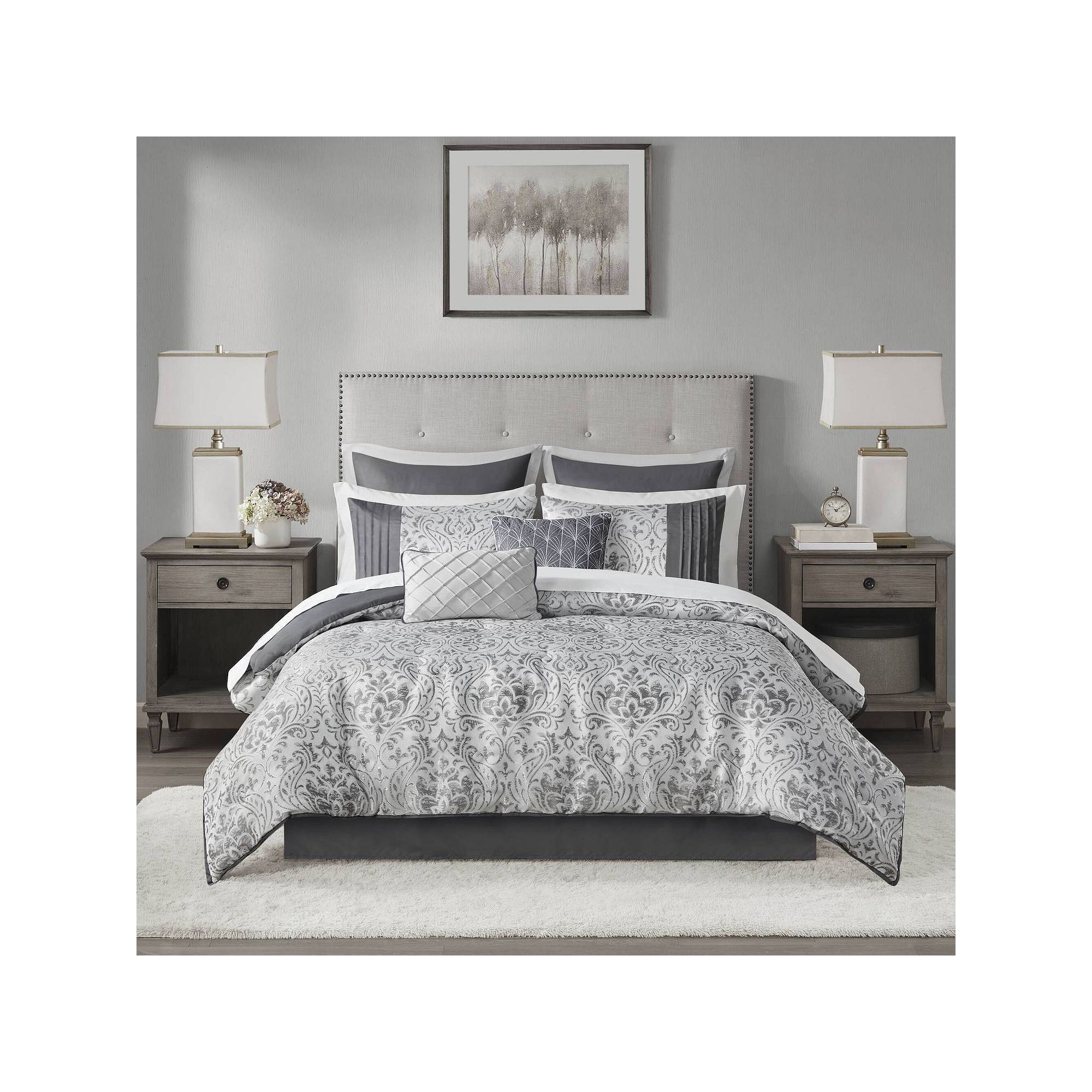 Madison Park Maisie 12-Piece Jacquard Complete Comforter Set with Bed Sheet