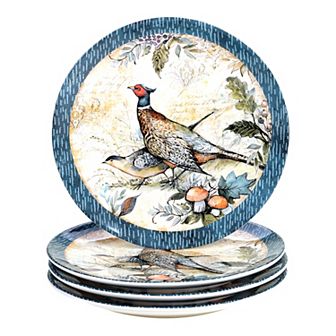 Certified International Harvest Gathering 4 pc Dinner Plate Set