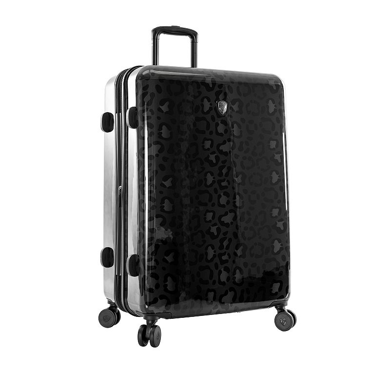 Heys Leopard Hardside Spinner Luggage, Black, 26 INCH