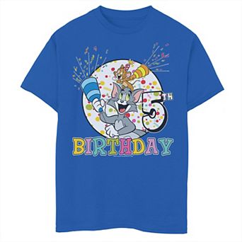 Boys 8-20 Tom & Jerry 5th Birthday Tee