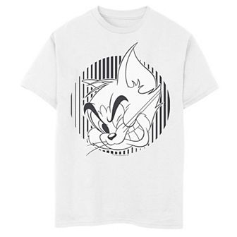 Boys 8-20 Tom & Jerry Tom Line Portrait Graphic Tee