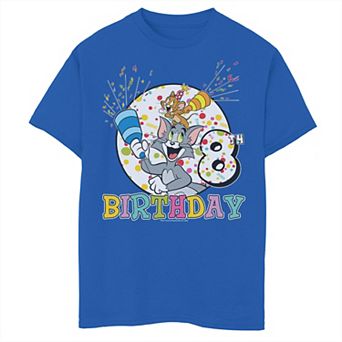 Boys 8-20 Tom & Jerry 8th Birthday Tee
