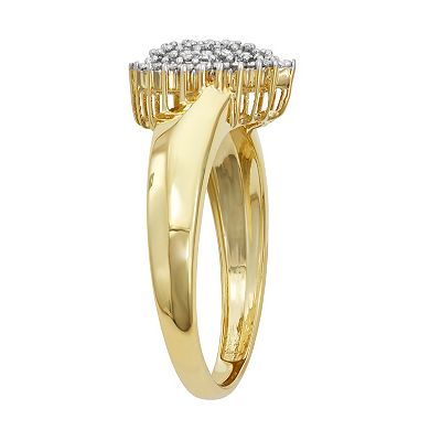 HDI 10k Gold 1/3 Carat T.W. Diamond Cocktail Ring