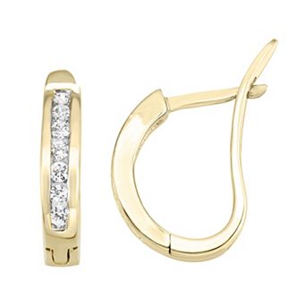 HDI 10k Gold 1/4 Carat T.W. Diamond Huggy Hoop Earrings