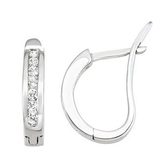 HDI 10k Gold 1/4 Carat T.W. Diamond Huggy Hoop Earrings