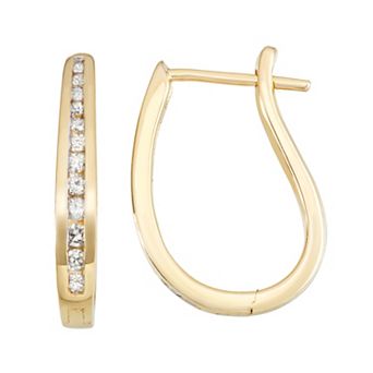 HDI 10k Gold 1/4 Carat T.W. Diamond Hoop Earrings
